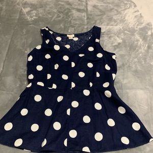 Peplum polka dots linen shirt
